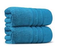 Bath Towels Set 600gsm Zero Twist Cotton | 2 Packs 70x120cm | Large Quick Drying & Highly Absorbent for Pool Spa Gym & Daily Use Luxe Hotel Quality (Teal Blue, 2)