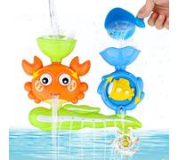 Bath Toy for Toddler with Suction Toys Spinning Waterfall Gears Educational Water Play Set for 1 Year Old Kids Bath Time Fun BPA-Free Mould Toy for Boys and Girls Toddler Bath Accessory