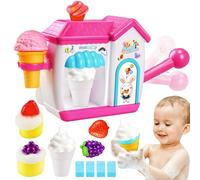 Bath Toy Ice Cream Foam Maker,ice cream bubble bath toy with Strong Suction Cups,Cute Bubble Bath Machine Toddlers Ages 3-8,Fun Shower and Bathtub Toys,Birthday Gift for Boys Girls (Pink)