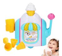 Bath Toy Ice Cream Foam Maker,ice cream bubble bath toy with Strong Suction Cups,Cute Bubble Bath Machine Toddlers Ages 3-8,Fun Shower and Bathtub Toys,Birthday Gift for Boys Girls (Bright Blue)