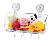 Bath Toy Organizer - 11.69 Inches Bathroom Toy Storage | No Drill Ɓ Rack - ABS Wall Mounted Design With Hooks For Keeping Kids Ɓ Toys Tidy And Accessible During Bath Time