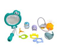 Bath Toy Set,Bath Time Toys With Drainage Holes - Multi-Functional Modular Bathroom Portable Fishing Net Suction Cup For Boys Girls Birthday Daily Use