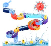 Bath Toys, 39PCS Toddler Bath Track Game Shower Water Duck Slide Bath Toy Wall Track DIY Educational Watermill Bathtub Toys for 3 4 5 6 Year Olds Boys