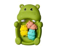 Bath Toys - 4-Piece Colorful Floating Animal Set | Rubber Hippo Family Bath Toys With Non-Perforated Easy-Grip Design | For 18+ Months, Preschoolers, Girls &Boys, Water Beach