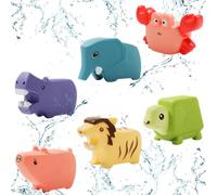 Bath Toys 6Pcs Floating Ocean and Land Animal Themed, Bath Toys Floating Bath Sea Animal Toys Bath Squirt Toys for Shower and Swimming Pool
