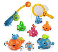 Bath Toys Fishing Games Swimming Bath Time Bathtub Toy for Toddlers Baby Kids Infant Fish Set Age 18months and Up for Girls Boys