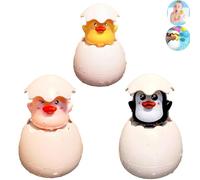 Bath Toys for 3 Year Old, Water Eggs Surprise Toy with Floating Duck & Penguin, Toddler Pool Sprinkler Toy, Outdoor Garden Water Play Gift for Boys Girls