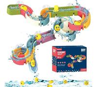 Bath Toys for Boys Girls Kids Toddler Bath Duck Slide Track Toy with Suction Cups 34pcs Sensory Bathtub Game Shower Water Slide Play Wall Bath Time Wind up Bath Toys for Kids Age 4+