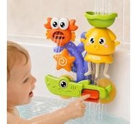 Bath Toys for Kids Ages 1-3, Ocean-Themed Interactive Bathtub Toys | Splash Wheels Bath Toy,Octopus Fountain & Waterfall Water Toys with Strong Suction Cups,Christmas Shower Gift for Boys Girls