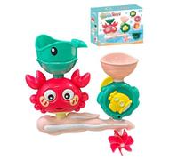 Bath Toys For Toddlers 1-3 with 2 Strong Suction Cups, Interactive Squirting For Bathtub Fun,Sensory Whale Toys & Crab Water