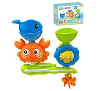Bath Toys For Toddlers 1-3 with 2 Strong Suction Cups, Interactive Squirting Toys & For Bathtub Crab Whale Fun,Sensory Water
