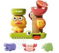 Bath Toys for Toddlers Age 1 2 3 Year Old Girl Boy, Preschool Kids Baby Bathtub Water Toys Cute Duck Design,3 Strong Suction Cups,Bath Wall Toy Waterfall Fill Spin and Flow Birthday Gift Ideas