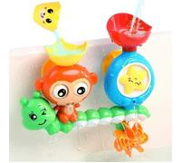 Bath Toys for Toddlers Age 1 2 3 Year Old Girl Boy, Preschool New Born Baby Bathtub Water Toys, Durable Interactive Multicolored Infant Toy, Lovely Monkey Caterpillar,2 Strong Suction Cups