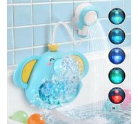 Bath Toys Light Up Elephant Baby Bubble Bath Toys 2 in 1Bath Bubble Machine with Baby Bath Shower Head for Kids Ages 1-3 4-8 Bath Bubble Maker with Colourful Light