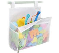 Bath Toys Storage Bags Mesh Net Bathroom Organizer for Water Toys Wide Open Design Sand Toys Storage Net Bag (White)
