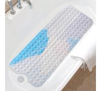 Bath Tub Shower Mat Non Slip: 40 x 100 cm Extra Long Shower Mat Non Slip Anti Mold with Suction Cups & Drain Holes - Machine Washable and Soft on Feet - Bathroom Floor Mat for Inside Shower