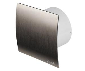 Bath Ventilator, 100 mm in Diameter, Brushed Silver, WES and Humidity Sensor, hygrostat with Timer, After-Run Control, Ceiling Fan for Bathroom or Kitchen