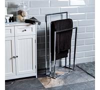 BATH VIDA 3-Tier Stainless Steel Square Towel Stand, Chrome Finish
