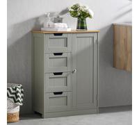 Bath Vida Bathroom Storage Unit Priano 4 Drawers 1 Door Dove Grey/White