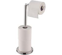 Bath Vida Bathroom Toilet Paper Holder | Chrome | Space-Saving Storage for 3 Rolls | 78H x 18W x 15D cm | Freestanding | Modern Loo Roll Storage Dispenser