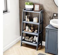Bath Vida Freestanding 4 Tier Step Ladder Unit Bathroom Storage Home Discount Grey One Size