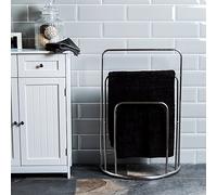 Bath Vida Towel Stand 3 Tier Bathroom Rack Free Floor Standing Towel Holder Curved, In Chrome