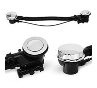 Bath Waste & Overflow Kit, G1 1/2" Pop Up Bath Waste Connection, Modern Design Bathtub Waste Drain Replacement, Easy to Install and Easy Clean Bath Waste Kit, Bath Waste Waste with Overflow