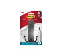BATH36 Command Bathroom Large Double Bath Hook Matte Black