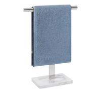 BathAce Hand Towel Holder, T-Shape Hand Towel Stand for Bathroom, Hand Towel Rack Bar Standing for Vanity Kitchen Countertop, 304 Stainless Steel (Marble Base, Chrome)