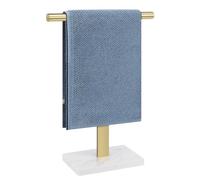 BathAce Hand Towel Holder, T-Shape Hand Towel Stand for Bathroom, Hand Towel Rack Bar Standing for Vanity Kitchen Countertop, 304 Stainless Steel (Marble Base, Gold)