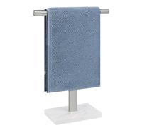 BathAce Hand Towel Holder, T-Shape Hand Towel Stand for Bathroom with Marble Base, 304 Stainless Steel Stand Hand Towel Rack Free-Standing Towel Bar for Bathroom Kitchen Countertop (16 in, Brushed)