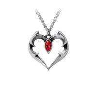 Alchemy Gothic Batheart Pendant Women Necklace Silver-Coloured, Pewter,