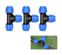 Batheidon T-Fitting PE Pipe Fitting 20mm x 20mm x 20mm Threaded PN16 DVGW Drinking Water Certified - 3-Pack, T-Fitting for Water Supply for PE80 PE100 Pipes, for Water Supply and Garden Irrigation