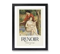 Bather And Maid By Pierre Auguste Renoir Exhibition Museum Painting Framed Print | A2 Black Framed Wall Art | Ready to Hang | Modern Historical Picture | Living Room Bedroom Lounge Office