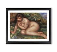Bather Gazing By Pierre Auguste Renoir Classic Painting Framed Print | A2 Black Framed Wall Art | Ready to Hang | Classic Historical Picture | Living Room Bedroom Lounge Office