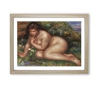Bather Gazing By Pierre Auguste Renoir Classic Painting Framed Print | A4 Oak Framed Wall Art | Ready to Hang | Classic Historical Picture | Living Room Bedroom Lounge Office