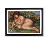 Bather Gazing by Pierre-Auguste Renoir Framed Print | A2 Black Framed Wall Art | Ready to Hang | Modern Nature Picture | Living Room Bedroom Lounge Office