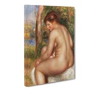 Bather In Three Quarter View By Pierre Auguste Renoir Canvas Print | Gallery Wrapped 30mm Frame Wall Art | 20x14 inches | Ready to Hang | Impressionist Picture | Living Room Bedroom Lounge Office