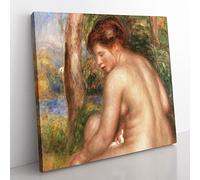 Bather In Three Quarter View by Pierre Auguste Renoir Classic Painting Canvas Wall Art Print Ready to Hang, Framed Picture for Living Room Bedroom Home Office Décor, 50x50 cm (20x20 Inch)