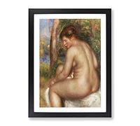 Bather In Three Quarter View By Pierre Auguste Renoir Classic Painting Framed Wall Art Print, Ready to Hang Picture for Living Room Bedroom Home Office Décor, Black A2 (64 x 46 cm)