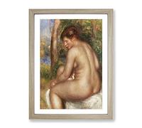 Bather In Three Quarter View By Pierre Auguste Renoir Classic Painting Framed Wall Art Print, Ready to Hang Picture for Living Room Bedroom Home Office Décor, Oak A2 (64 x 46 cm)