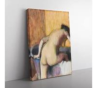 Bather Stepping Into A Tub By Edgar Degas Classic Painting Canvas Wall Art Print Ready to Hang, Framed Picture for Living Room Bedroom Home Office Décor, 76x50 cm (30x20 Inch)