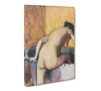 Bather Stepping Into A Tub By Edgar Degas Classic Painting Canvas Wall Art Print Ready to Hang, Framed Picture for Living Room Bedroom Home Office Décor, 30x20 Inch (76x50 cm)