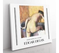 Bather Stepping Into A Tub By Edgar Degas Exhibition Museum Classic Painting Canvas Wall Art Print Ready to Hang, Framed Picture for Living Room Bedroom Home Office Décor, 50x50 cm (20x20 Inch)