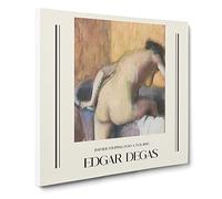 Bather Stepping Into A Tub By Edgar Degas Exhibition Museum Classic Painting Canvas Wall Art Print Ready to Hang, Framed Picture for Living Room Bedroom Home Office Décor, 14x14 Inch (35x35 cm)