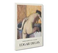 Bather Stepping Into A Tub By Edgar Degas Exhibition Museum Painting Canvas Wall Art Print Ready to Hang, Framed Picture for Living Room Bedroom Home Office Décor, 24x16 Inch (60x40 cm)