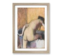 Bather Stepping Into A Tub by Edgar Degas Framed Print | A2 Oak Framed Wall Art | Ready to Hang | Modern Nature Picture | Living Room Bedroom Lounge Office