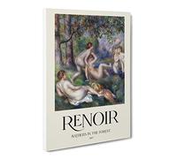 Bathers In The Forest By Pierre Auguste Renoir Canvas Print | Gallery Wrapped 30mm Frame Wall Art | 24x16 inches | Ready to Hang | Impressionist Landscape Picture | Living Room Bedroom Lounge Office