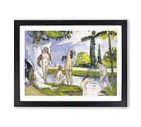Bathers Vol.1 By Paul Cezanne Classic Painting Framed Wall Art Print, Ready to Hang Picture for Living Room Bedroom Home Office Décor, Black A3 (46 x 34 cm)
