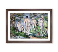 Bathers Vol.5 by Paul Cezanne Framed Print | A2 Walnut Framed Wall Art | Ready to Hang | Modern Historical Picture | Living Room Bedroom Lounge Office